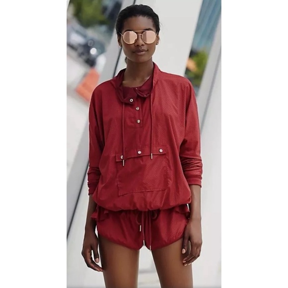FP Movement by Free People L Flounce Ruffle FP Movement Collection Burgundy Sz S - Picture 1 of 4